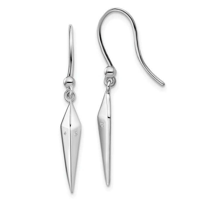 Buy Exclusive White Ice Rhodium-Plated Sterling Silver Diamond Dangle Earrings - Affordable Luxury!-1