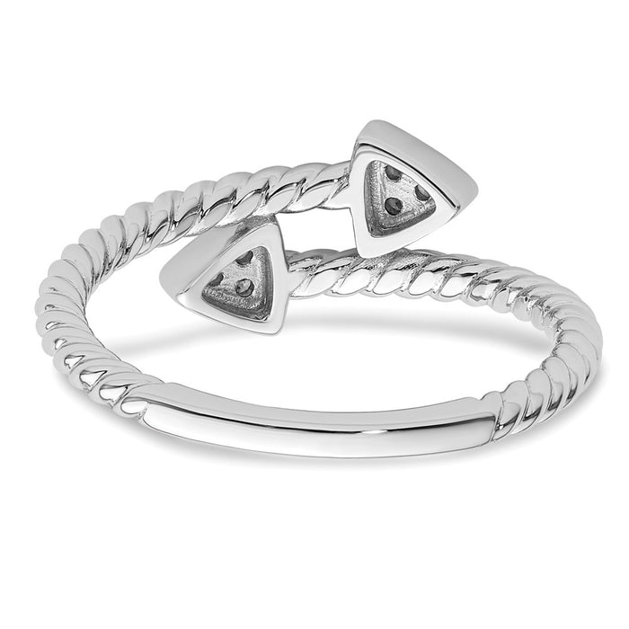 High-Quality White Ice Rhodium-Plated Sterling Silver Diamond Arrow Ring - Stylish Value-5