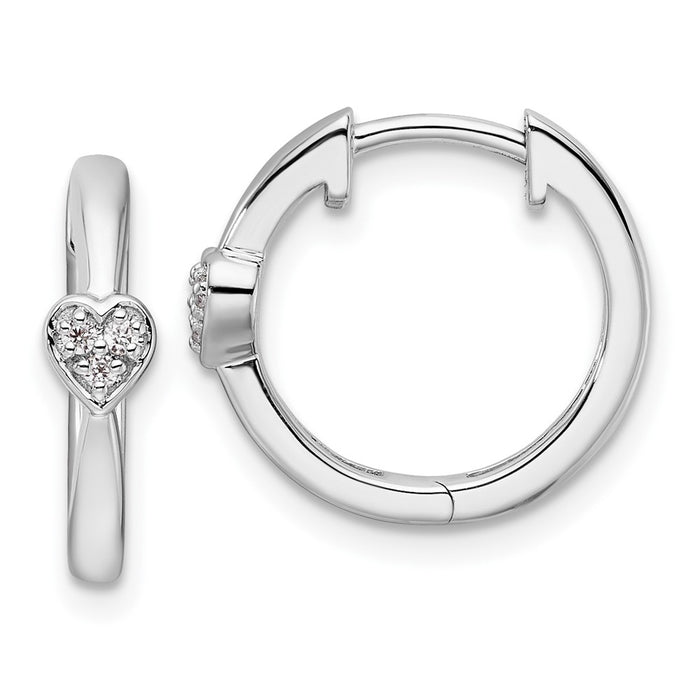 Shop Stylish White Ice Rhodium-Plated Sterling Silver Diamond Hoop Earrings-1