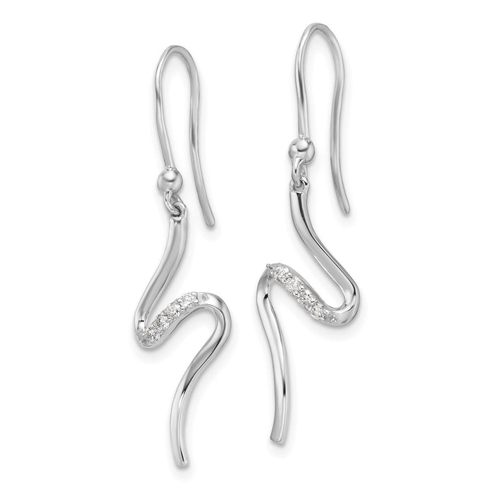 Exclusive White Ice Sterling Silver Rhodium-Plated Diamond Dangle Earrings - Stylish & Affordable!-2