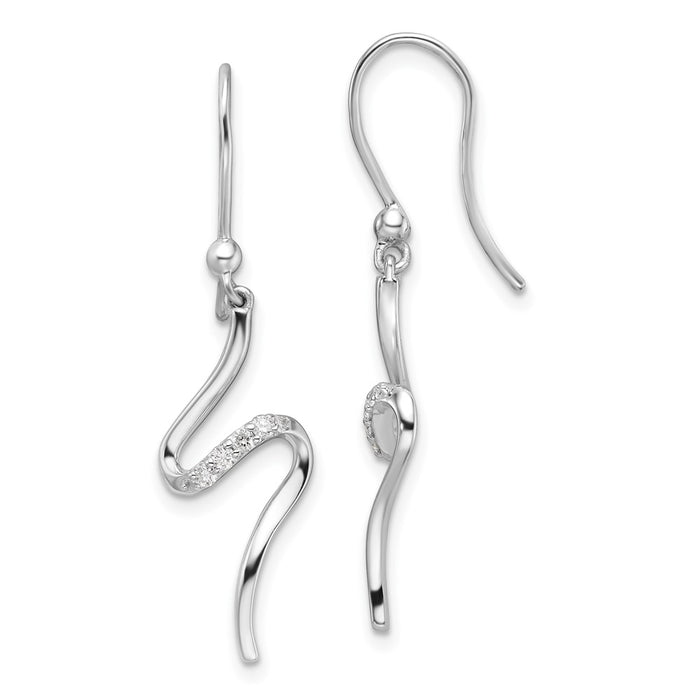 Exclusive White Ice Sterling Silver Rhodium-Plated Diamond Dangle Earrings - Stylish & Affordable!-1