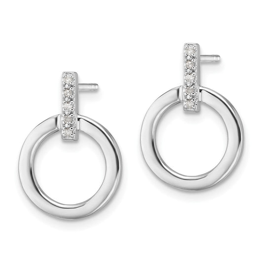 Buy Exclusive White Ice Sterling Silver Diamond-Accented Open Circle Earrings