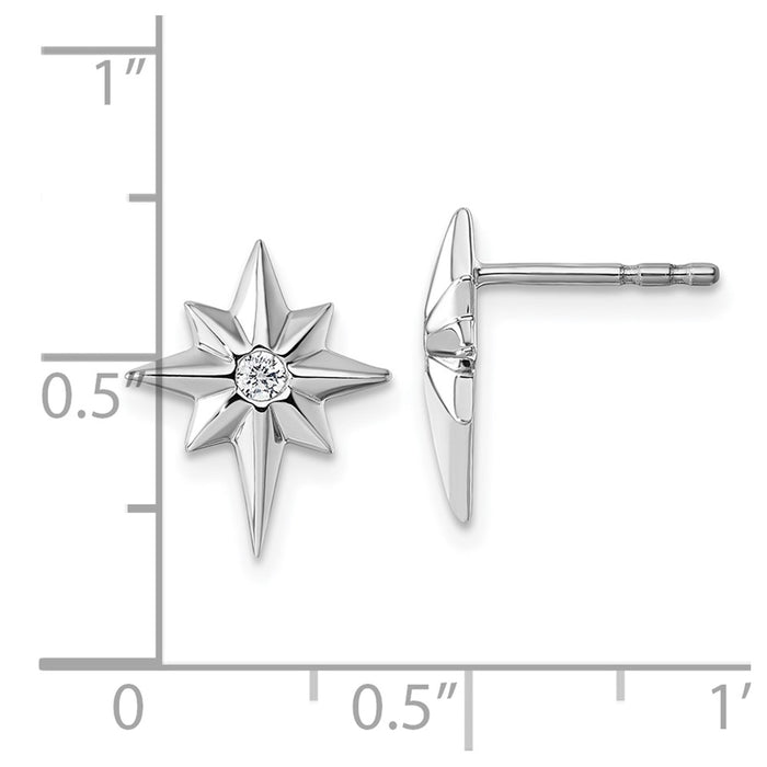 Shop Exclusive Rhodium-Plated Sterling Silver Star Diamond Earrings, Affordable Luxury-4