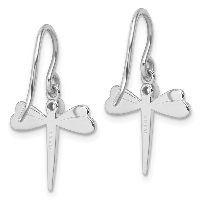 Buy Stylish White Ice Rhodium-Plated Silver Diamond Dragonfly Earrings - 14K Gold-4
