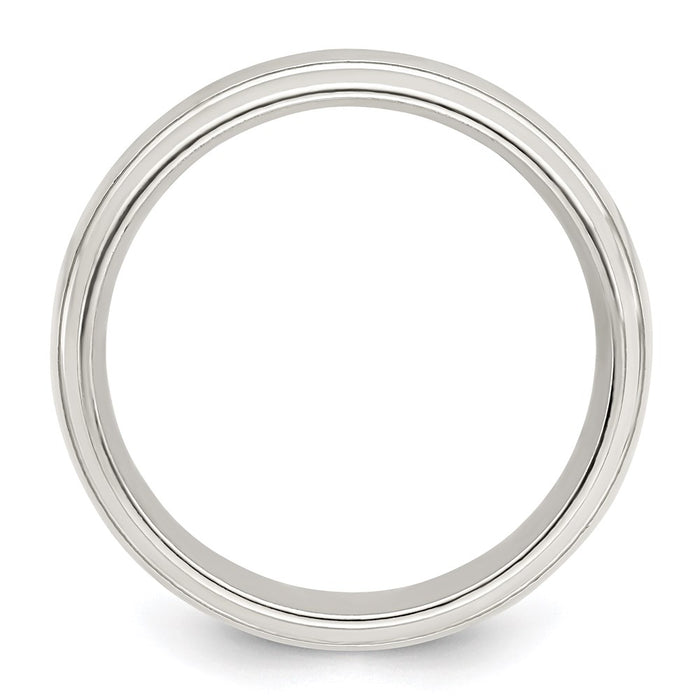 Exclusive 6mm Sterling Silver Polished Fancy Band - Stylish Size 13 & Value!-2