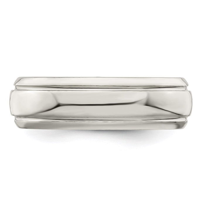 High-Quality Sterling Silver 6mm Polished Fancy Band - Size 12.5, Affordable!-4