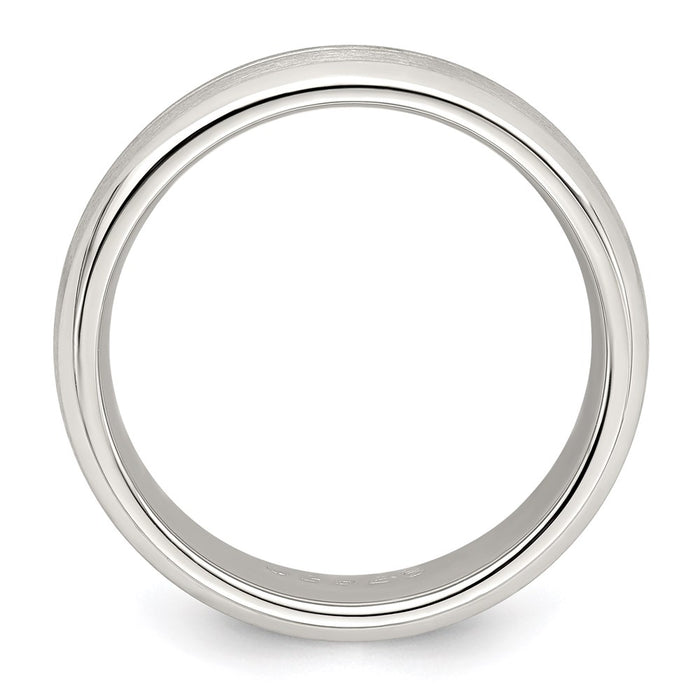 High-Quality Sterling Silver 7mm Grooved Fancy Band - Size 13.5, Stylish Value-2