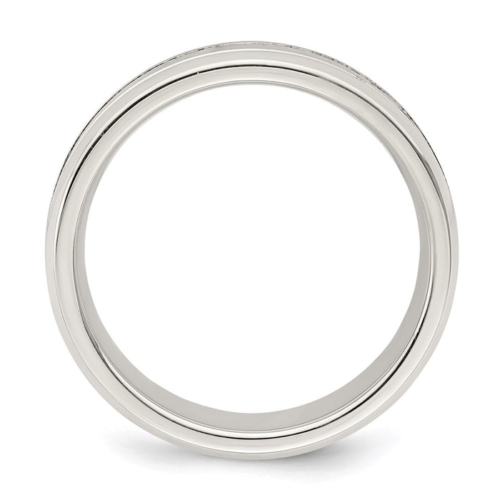 Shop Stylish 6mm Sterling Silver Beveled Edge Ring - Size 7.5, Affordable Price-2