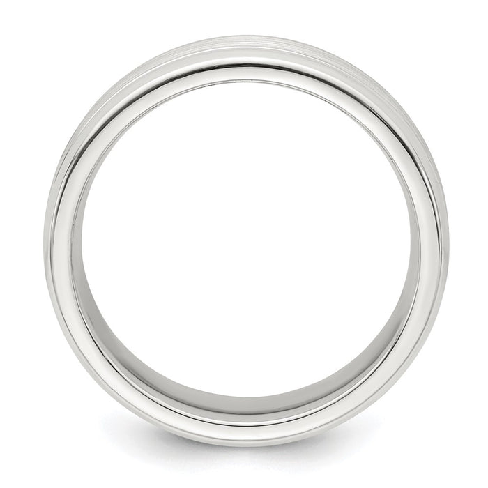 Shop Stylish 6mm Sterling Silver Beveled Edge Fancy Ring - Size 12.5-2