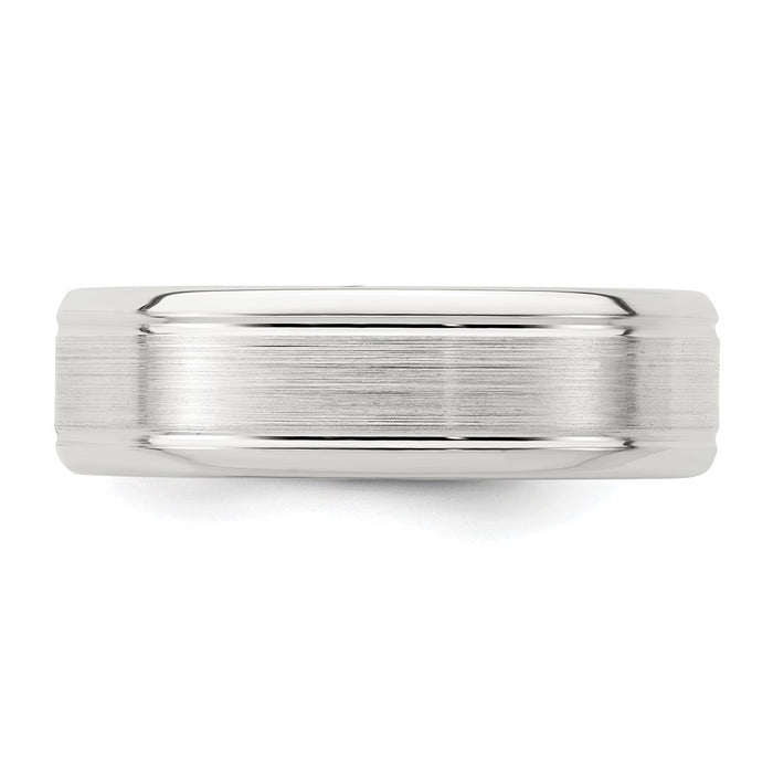 Shop Stylish 6mm Sterling Silver Beveled Edge Fancy Ring - Size 12.5-4