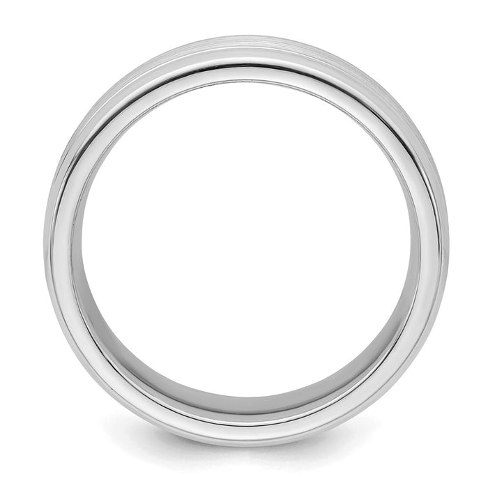 Buy Stylish Rhodium-Plated Sterling Silver 6mm Brushed Band - Size 7.5-2