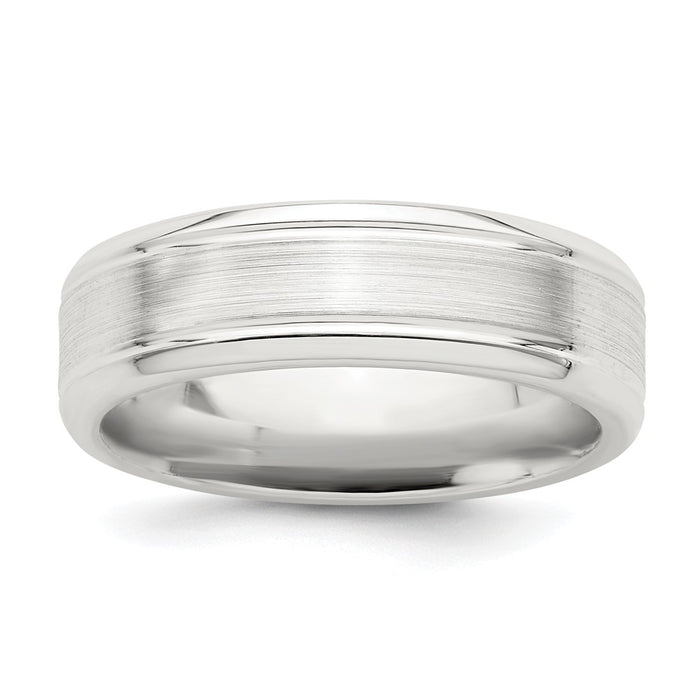 Shop Stylish 6mm Sterling Silver Beveled Edge Fancy Ring - Size 12.5-1