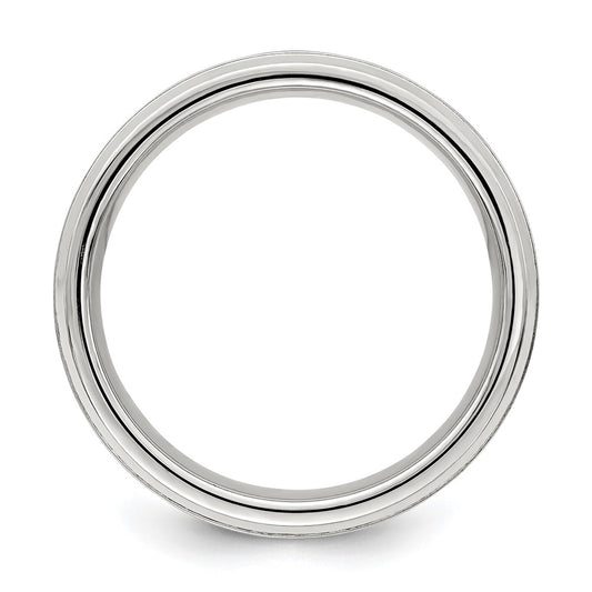 High-Quality Sterling Silver 6mm Brushed Flat Grooved Ring - Size 9 Value