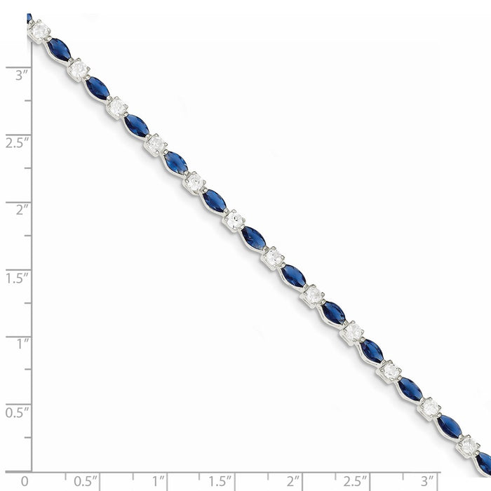 Designer Rhodium-Plated Sterling Silver Bracelet with Cubic Zirconia - Stylish Value!-4