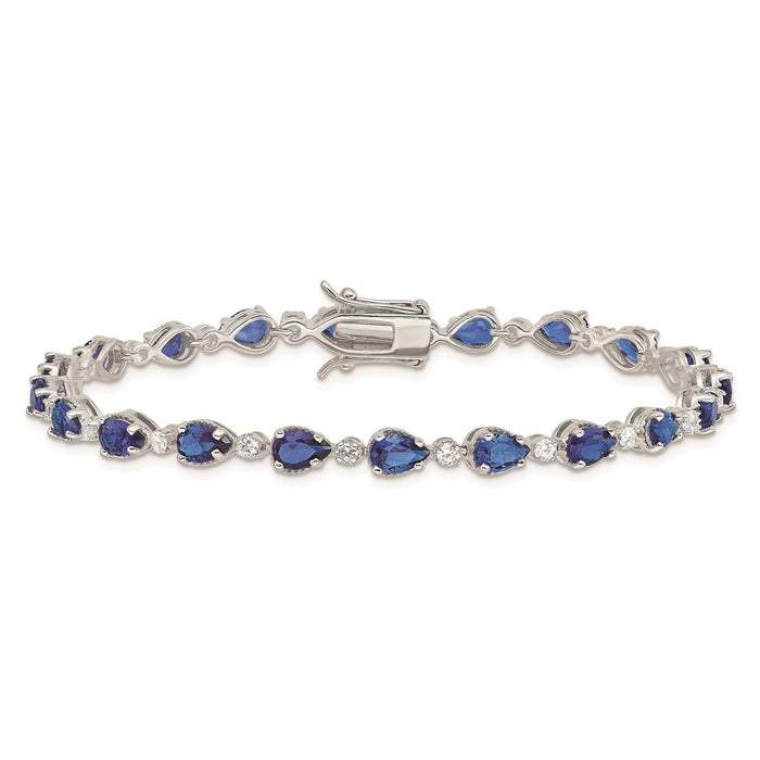 High-Quality Rhodium-Plated Sterling Silver Bracelet - Stylish Cubic Zirconia-3