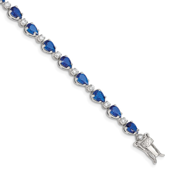 High-Quality Rhodium-Plated Sterling Silver Bracelet - Stylish Cubic Zirconia-1