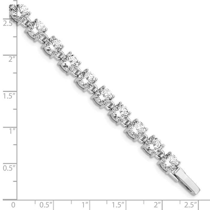 Buy Stylish Rhodium-Plated Sterling Silver CZ Tennis Bracelet - 7.5" Length-4