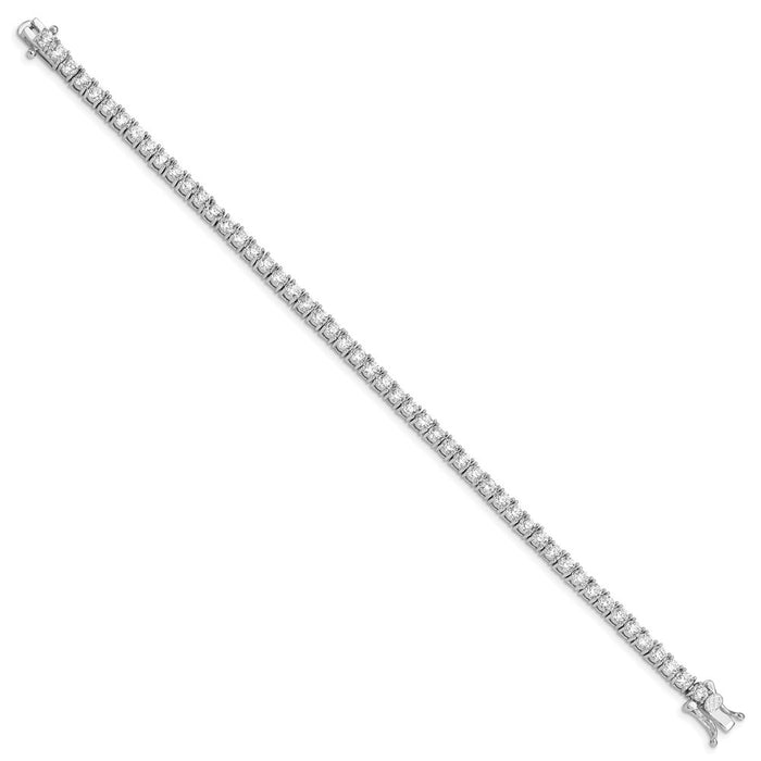 Buy Stylish Rhodium-Plated Sterling Silver CZ Tennis Bracelet - 7.5" Length-2