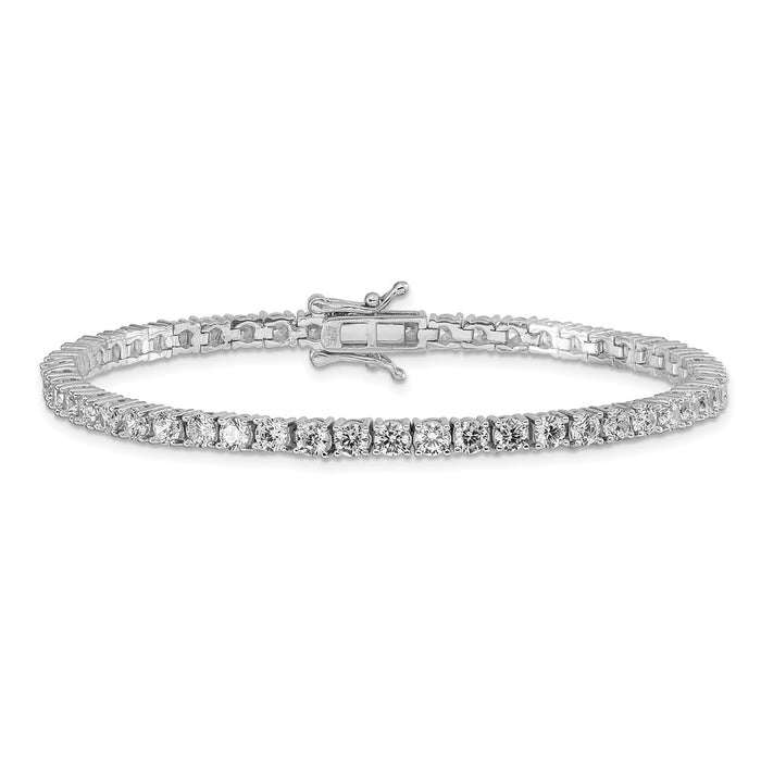 Buy Stylish Rhodium-Plated Sterling Silver CZ Tennis Bracelet - 7.5" Length-4