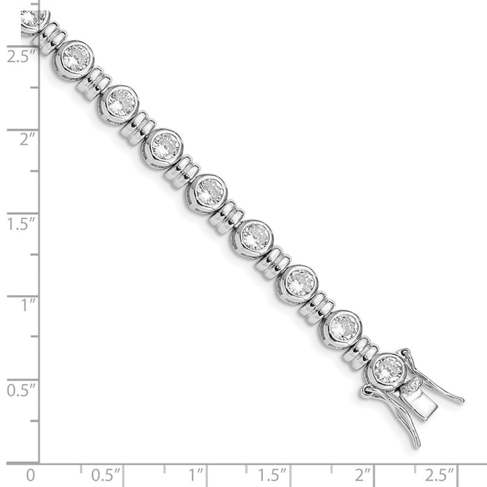 Exclusive Rhodium-Plated Sterling Silver Bracelet with Cubic Zirconia - Stylish Value-4