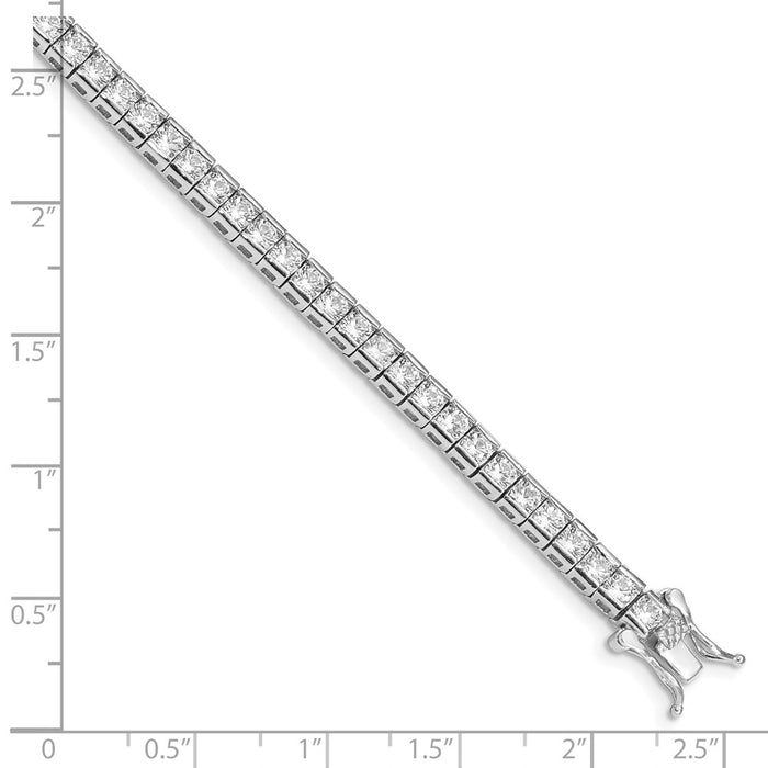 Shop Exclusive 7-Inch Rhodium-Plated Sterling Silver Tennis Bracelet - Stylish Cubic Zirconia-3