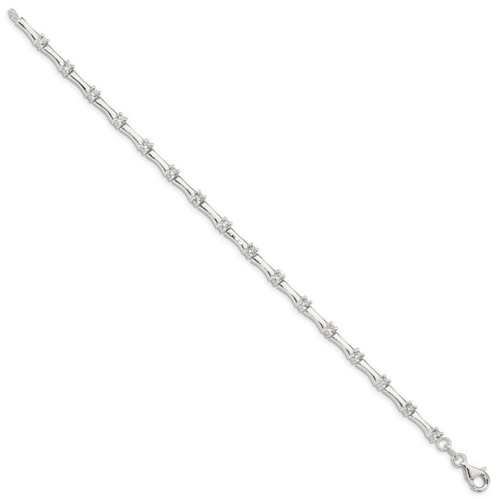 Buy Stylish Polished Sterling Silver CZ Elegance Bracelet - Affordable Luxury-2
