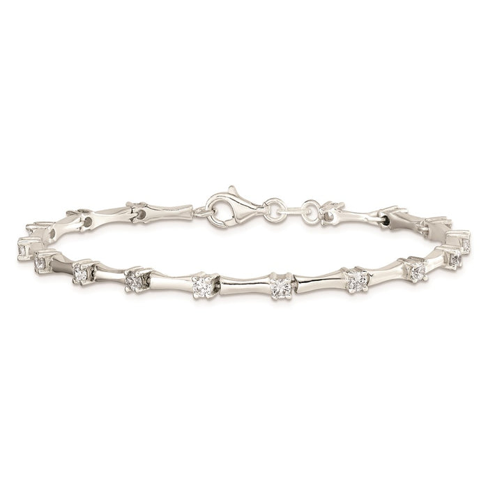 Buy Stylish Polished Sterling Silver CZ Elegance Bracelet - Affordable Luxury-4