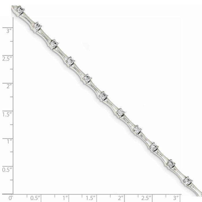 Buy Stylish Polished Sterling Silver CZ Elegance Bracelet - Affordable Luxury-3