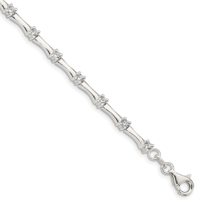 Buy Stylish Polished Sterling Silver CZ Elegance Bracelet - Affordable Luxury-1