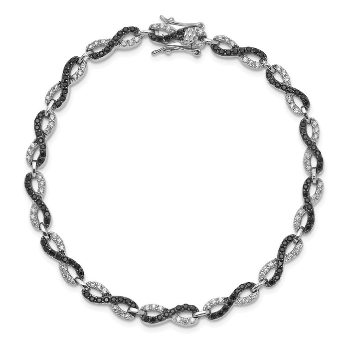 Shop Exclusive 7.5-Inch Rhodium-Plated Sterling Silver Infinity Bracelet - Stylish CZ-4