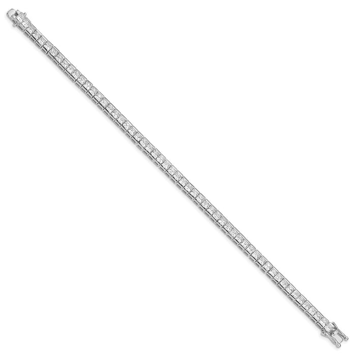 Shop Stylish Rhodium-Plated Sterling Silver CZ Tennis Bracelet - 7.5" Length-2