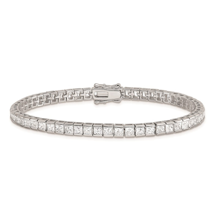 Shop Stylish Rhodium-Plated Sterling Silver CZ Tennis Bracelet - 7.5" Length-4