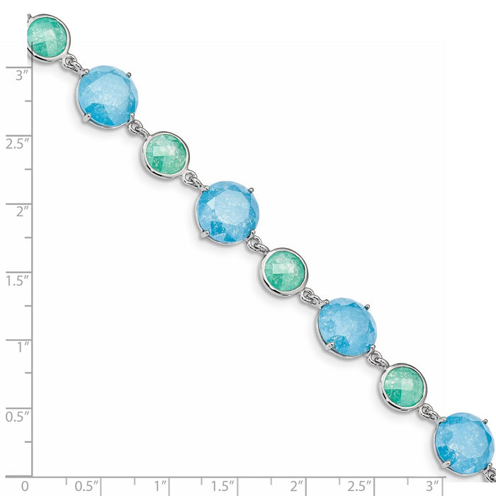 Shop Stylish Sterling Silver Rhodium-Plated CZ Bracelet, 7.25" + Extension-3