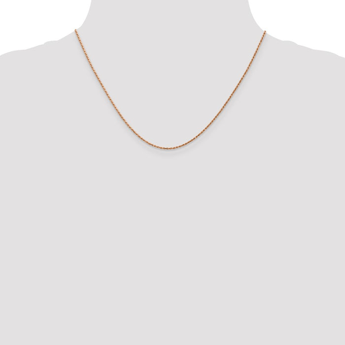 Shop Exclusive 14K Rose Gold 18-Inch Diamond-Cut Rope Chain, Stylish & Affordable-4