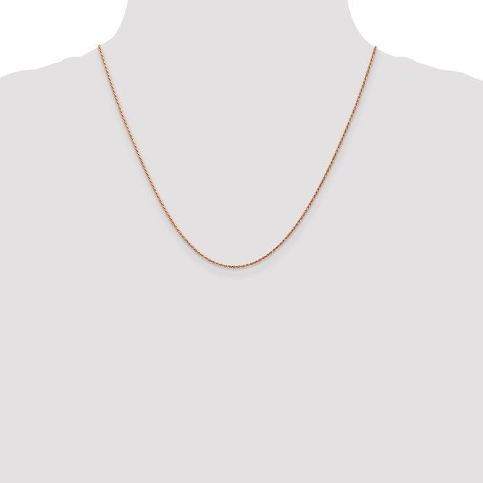 Buy Stylish 14K Rose Gold 20-Inch Diamond-Cut Rope Chain, 1mm, Affordable-4