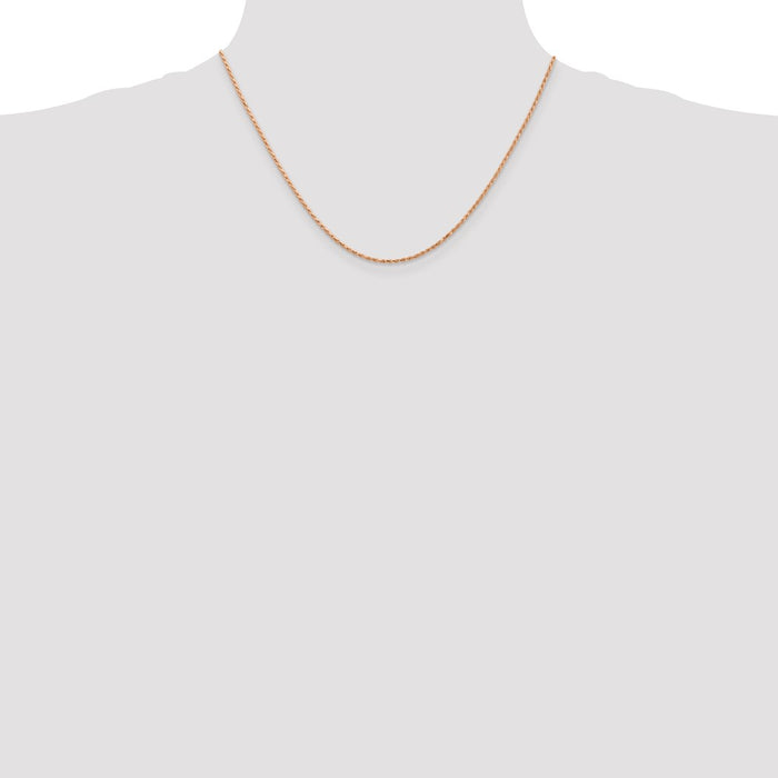 Shop 14K Rose Gold 18-Inch 1.5mm Diamond-Cut Rope Chain - Luxury Style!-4