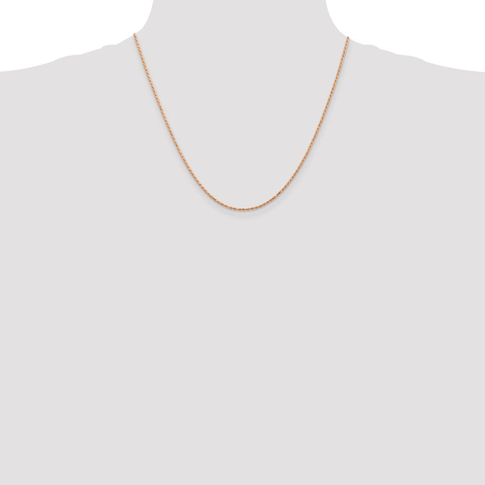 High-Quality 14K Rose Gold 20-Inch 1.5mm Diamond-Cut Rope Chain - Stylish Value!-4