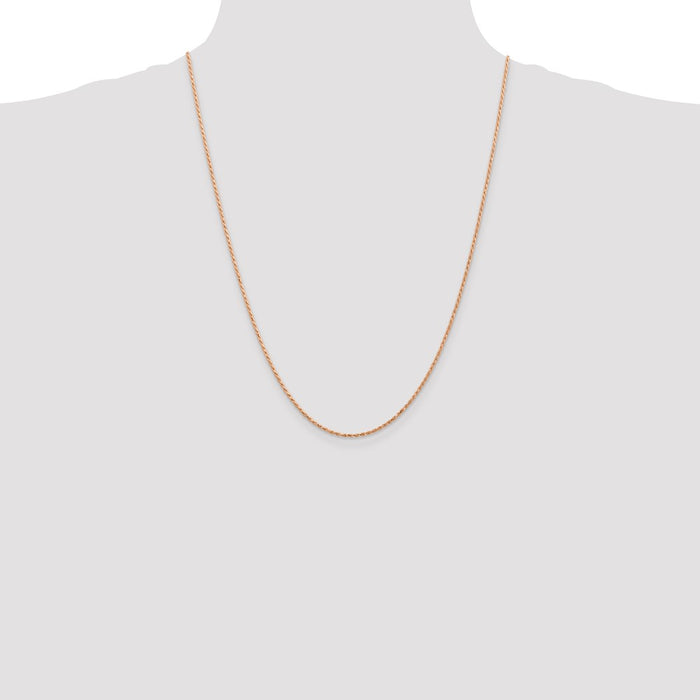 Buy 24-Inch 14K Rose Gold Diamond-Cut Rope Chain - Stylish & Affordable!-4