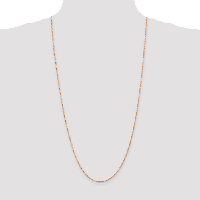 High-Quality 14K Rose Gold 30-Inch Diamond-Cut Rope Chain - Stylish & Affordable!-4