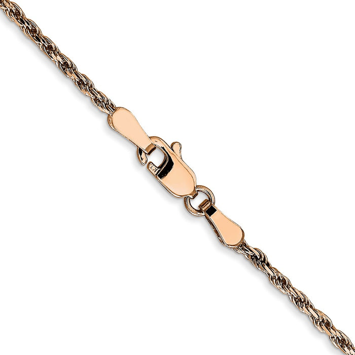 Shop Stylish 14K Rose Gold 18" Diamond-Cut 1.8mm Rope Chain - Luxury Design-3