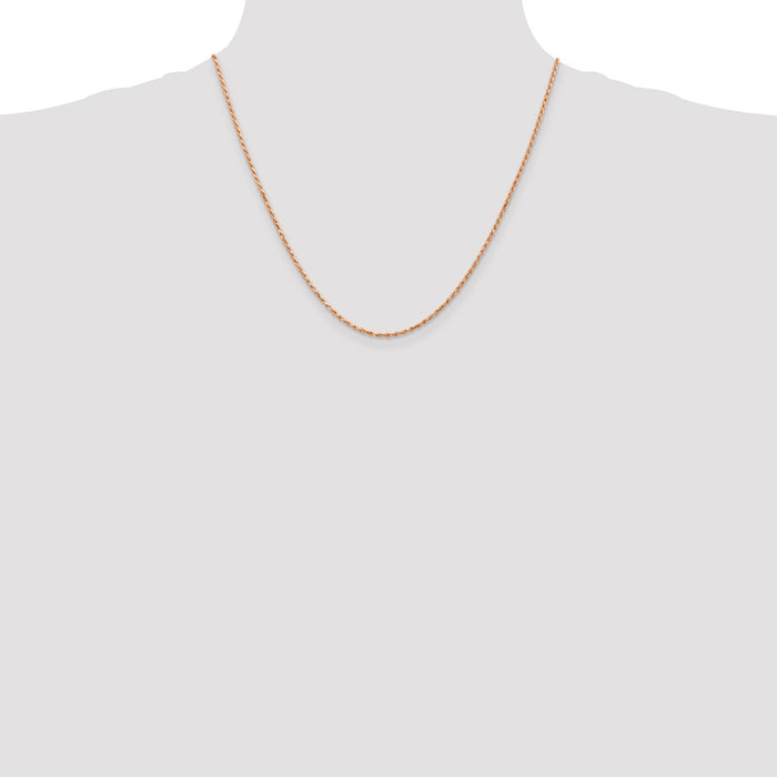 Buy 20-Inch 14K Rose Gold Diamond-Cut Rope Chain | Stylish & Affordable-4