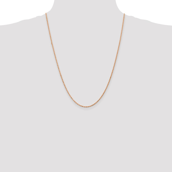 Shop Stylish 14K Rose Gold 24-Inch 1.8mm Diamond-Cut Rope Chain - Luxury Choice!-4