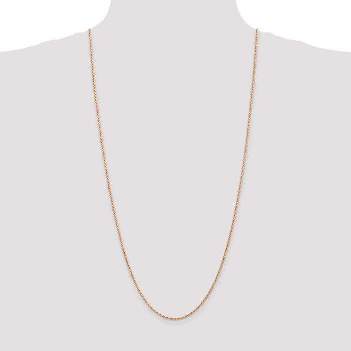 High-Quality 30-Inch 14K Rose Gold Diamond-Cut Rope Chain - Stylish & Affordable-4