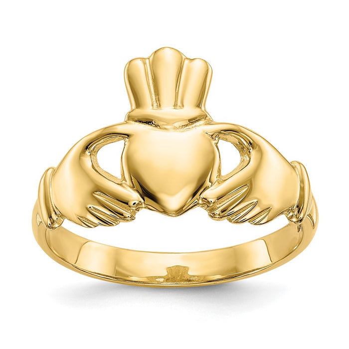 High-Quality 14K Gold Polished Claddagh Ring | Stylish & Affordable Jewelry-1
