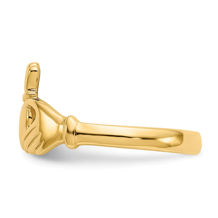 Shop 14K Gold Polished Claddagh Ring - Stylish, Lightweight, Affordable Design-3