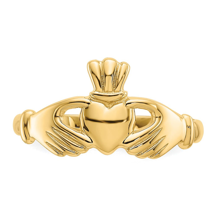 Shop 14K Gold Polished Claddagh Ring - Stylish, Lightweight, Affordable Design-4
