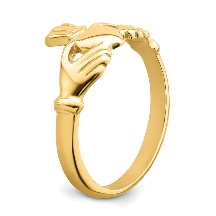 Shop 14K Gold Polished Claddagh Ring - Stylish, Lightweight, Affordable Design-6
