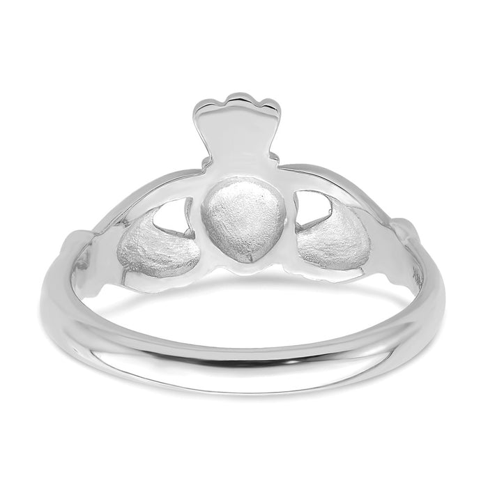 Shop Stylish 14K White Gold Claddagh Ring - High-Quality Design, Polished Finish-4