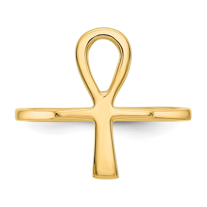 Shop Stylish 14K Gold Polished Ankh Egyptian Cross Ring - High-Quality Design-4