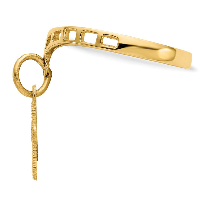 Buy Exclusive 14K Gold Polished Cross Dangle Charm Ring | Stylish Value at 0.85mm-3